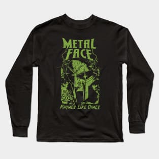 Vintage Bootleg Metal Face Green Long Sleeve T-Shirt